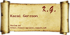 Kazai Gerzson névjegykártya